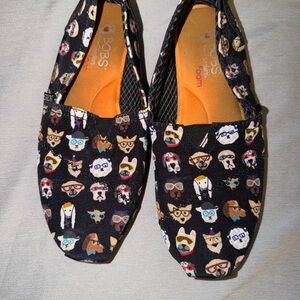 BOBS from Skechers Black Novelty Dog-Print Flats